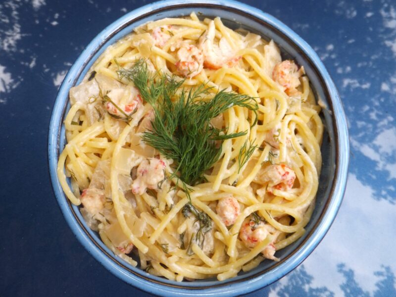 Swedish crayfish pasta