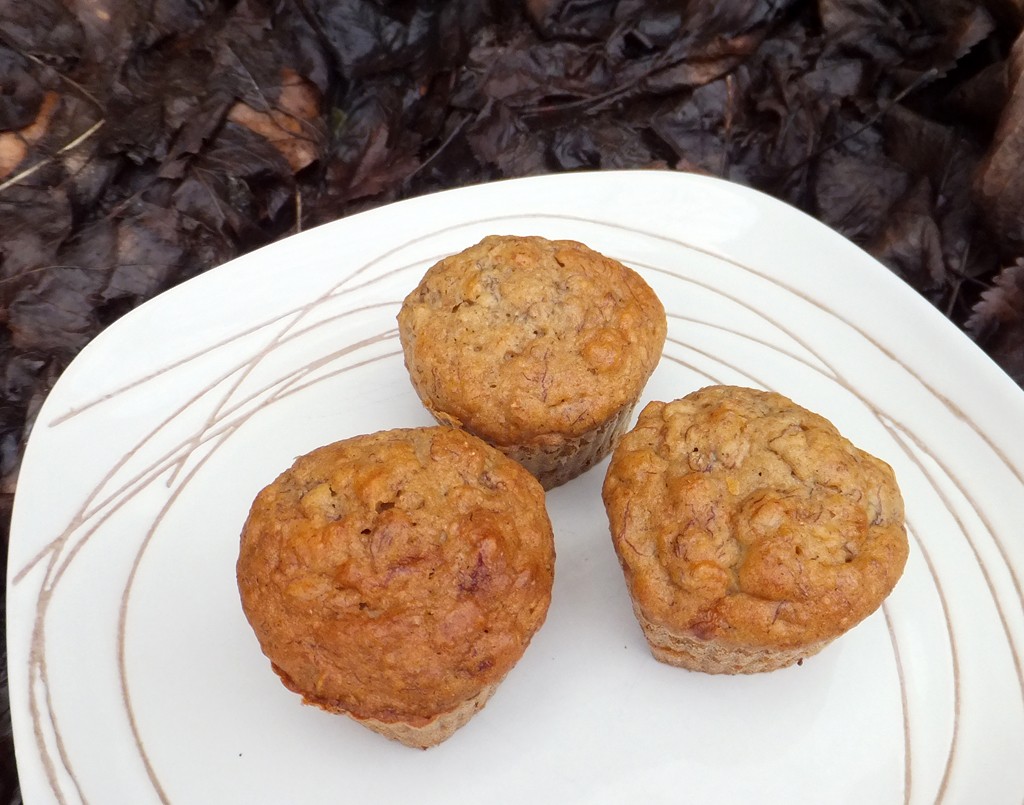 Banana and oat muffins