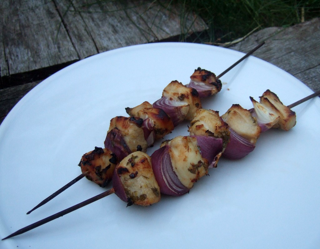 Balsamic honey chicken skewers