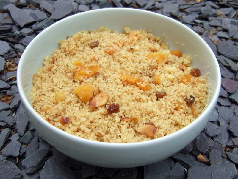 Couscous salad with dried fruits