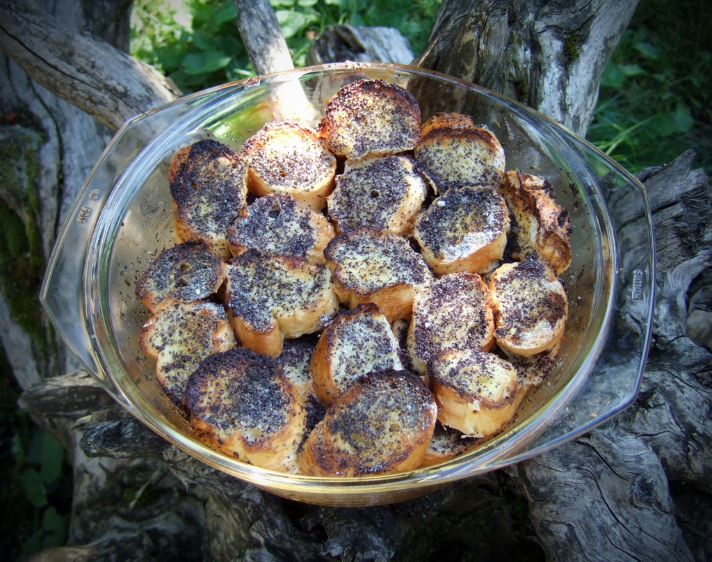 Bread & butter pudding with poppy seeds