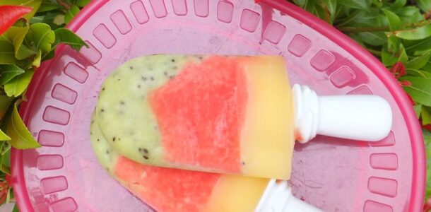 Rainbow ice pops