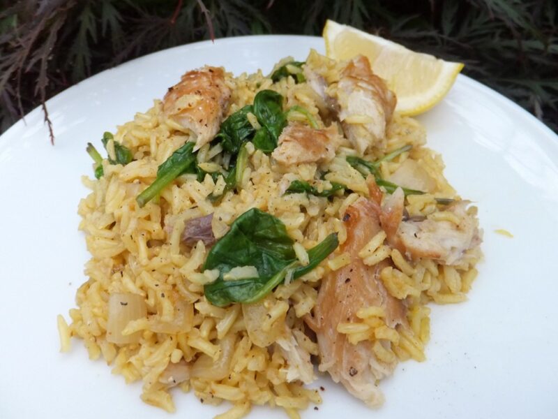 Smoked mackerel pilau