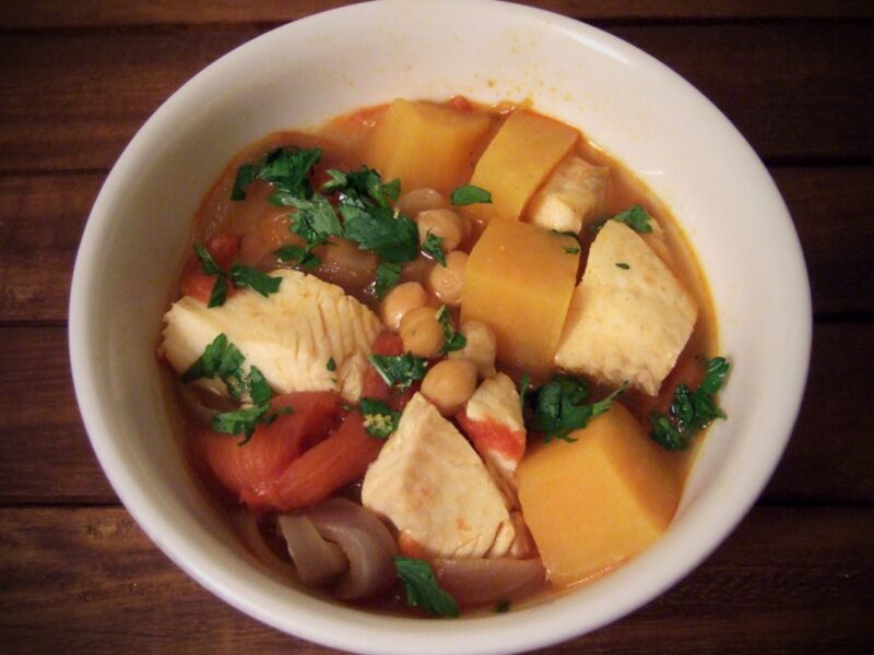 Spanish fish stew with sweet potatoes