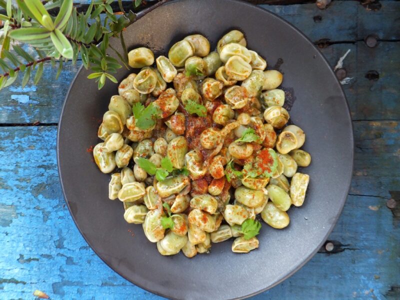 Spiced broad beans