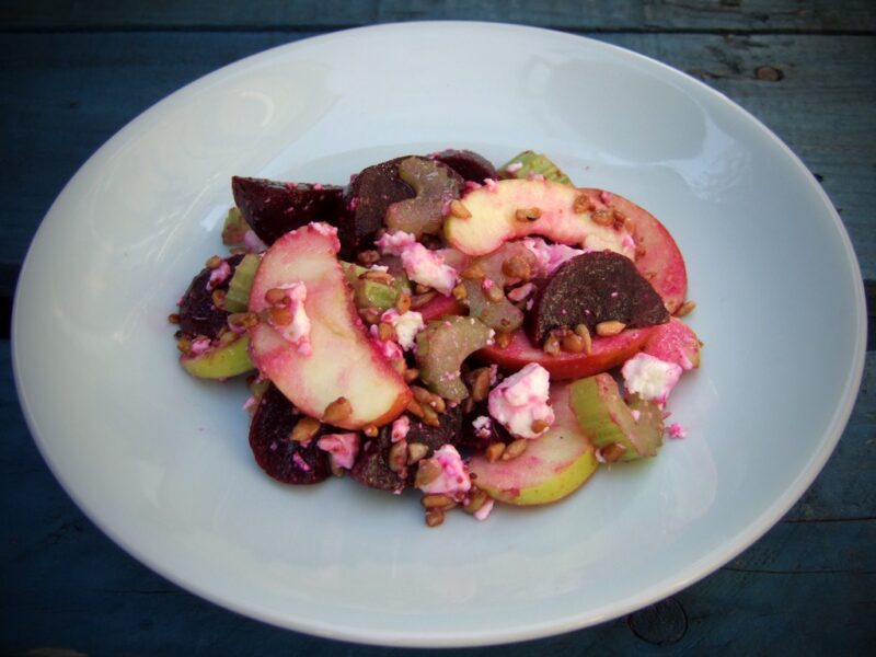 Apple, beetroot and feta salad