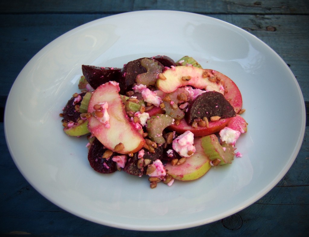 Apple, beetroot and feta salad