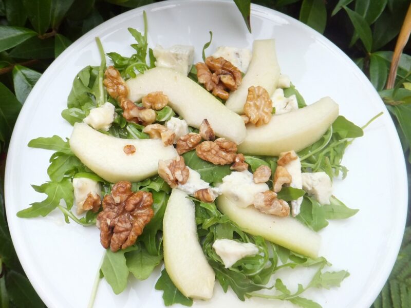 Pear, walnut and gorgonzola salad