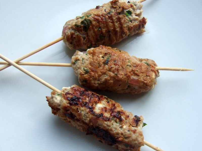 Turkey and feta koftas