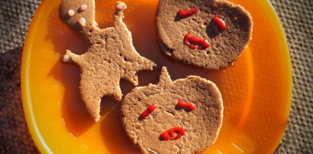 Halloween chestnut pancakes