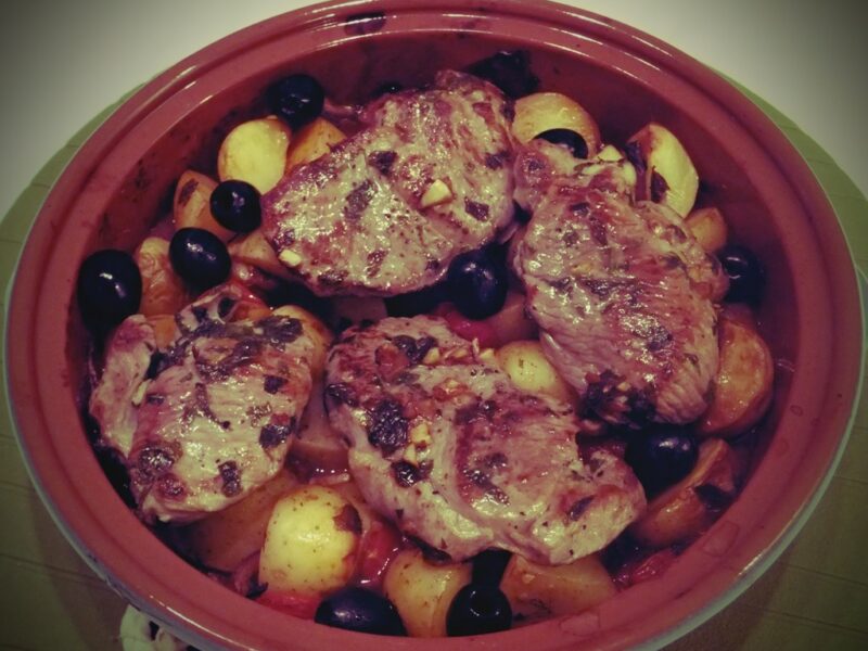 Mediterranean lamb and potato bake