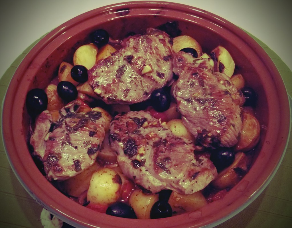 Mediterranean lamb and potato bake