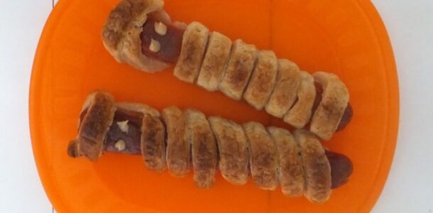 Scary Mummy sausage rolls