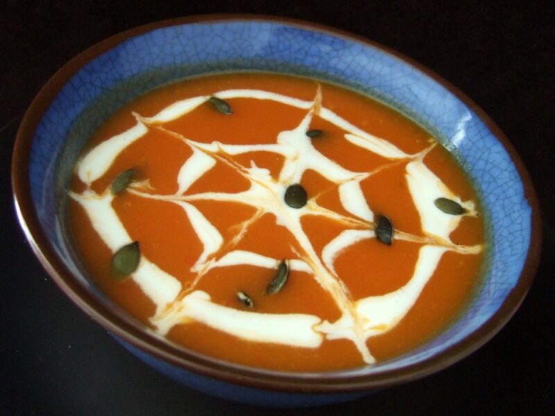 Pumpkin and red pepper soup