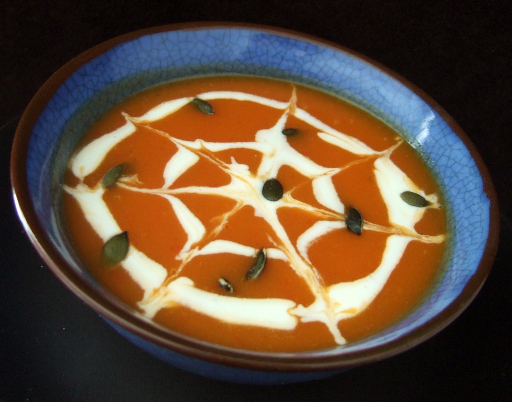 Pumpkin and red pepper soup