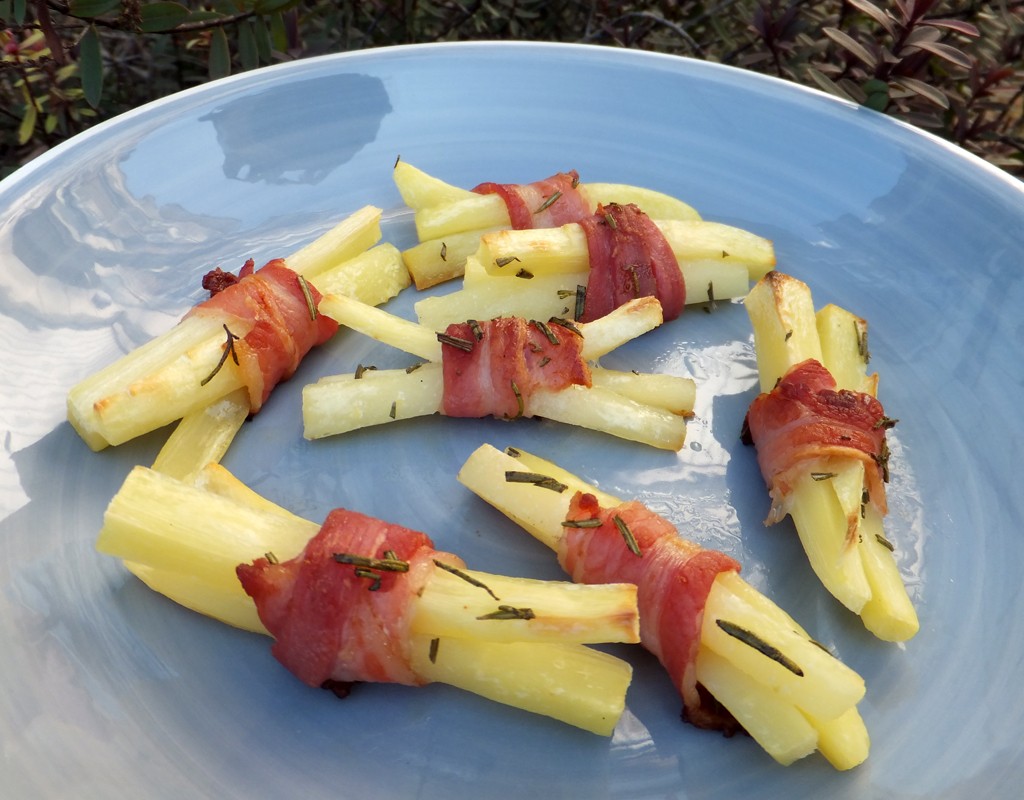 Bacon wrapped parsnip bites