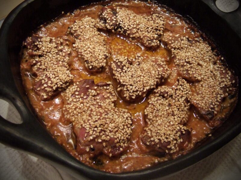 Pheasant thighs in mustard sauce