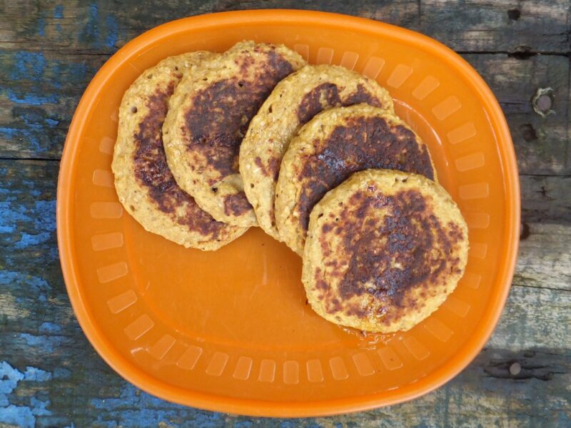 Pumpkin and oatmeal pancakes