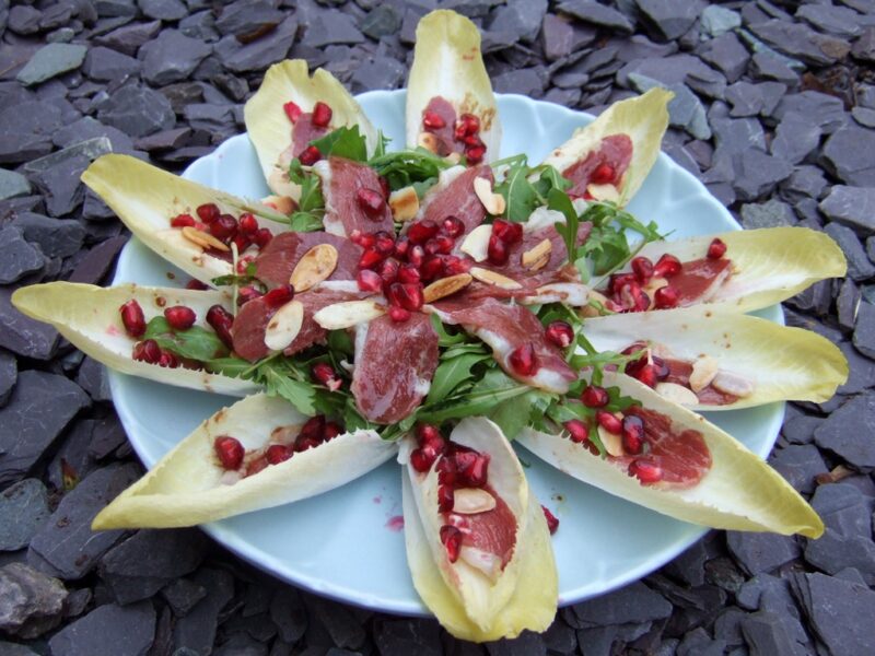 Smoked goose & chicory salad