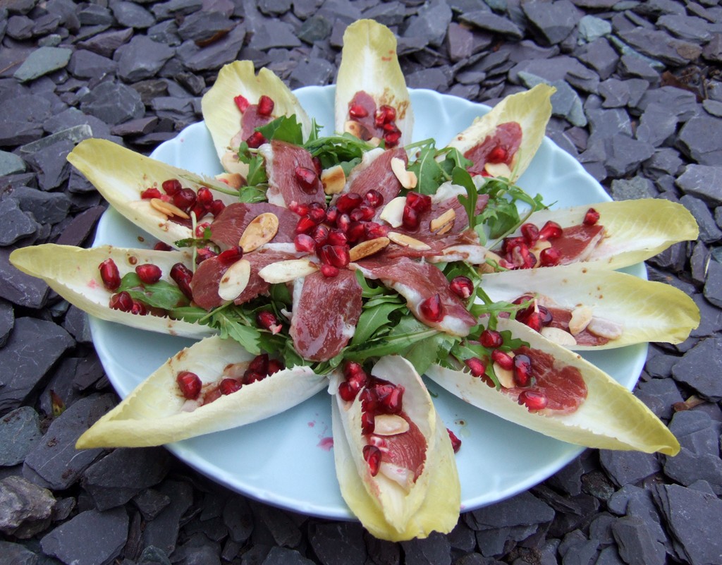 Smoked goose & chicory salad