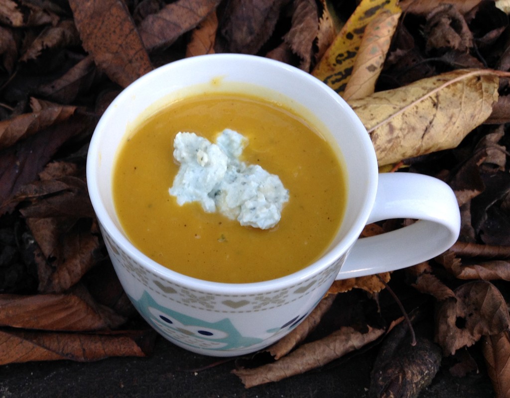 Roasted squash & apple soup with Stilton