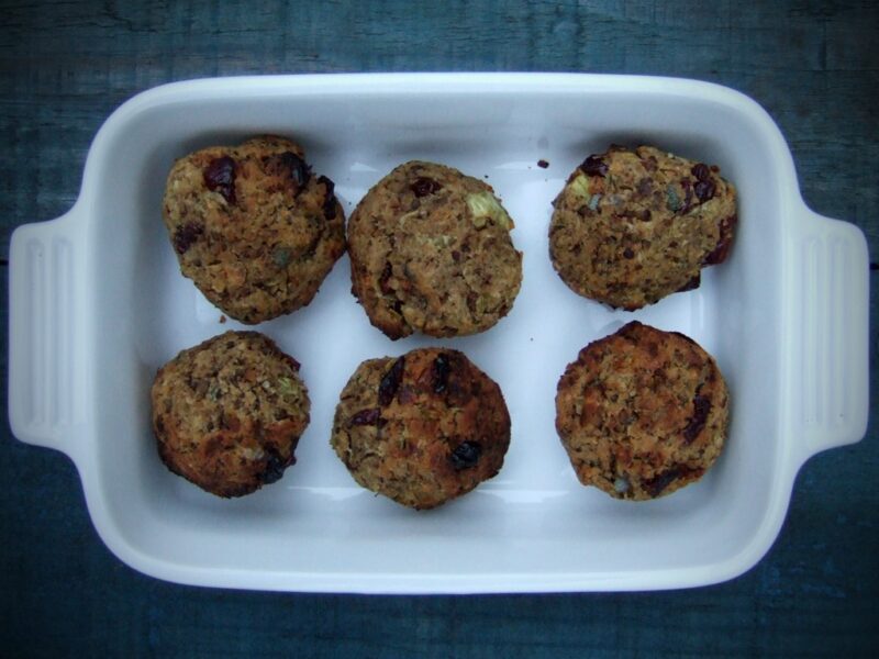 Cranberry and chestnut stuffing balls