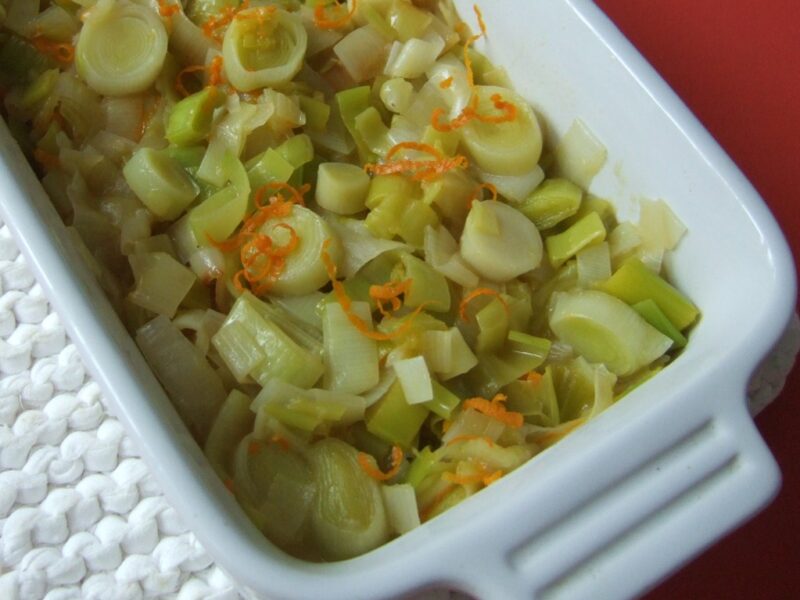 Braised leeks with orange