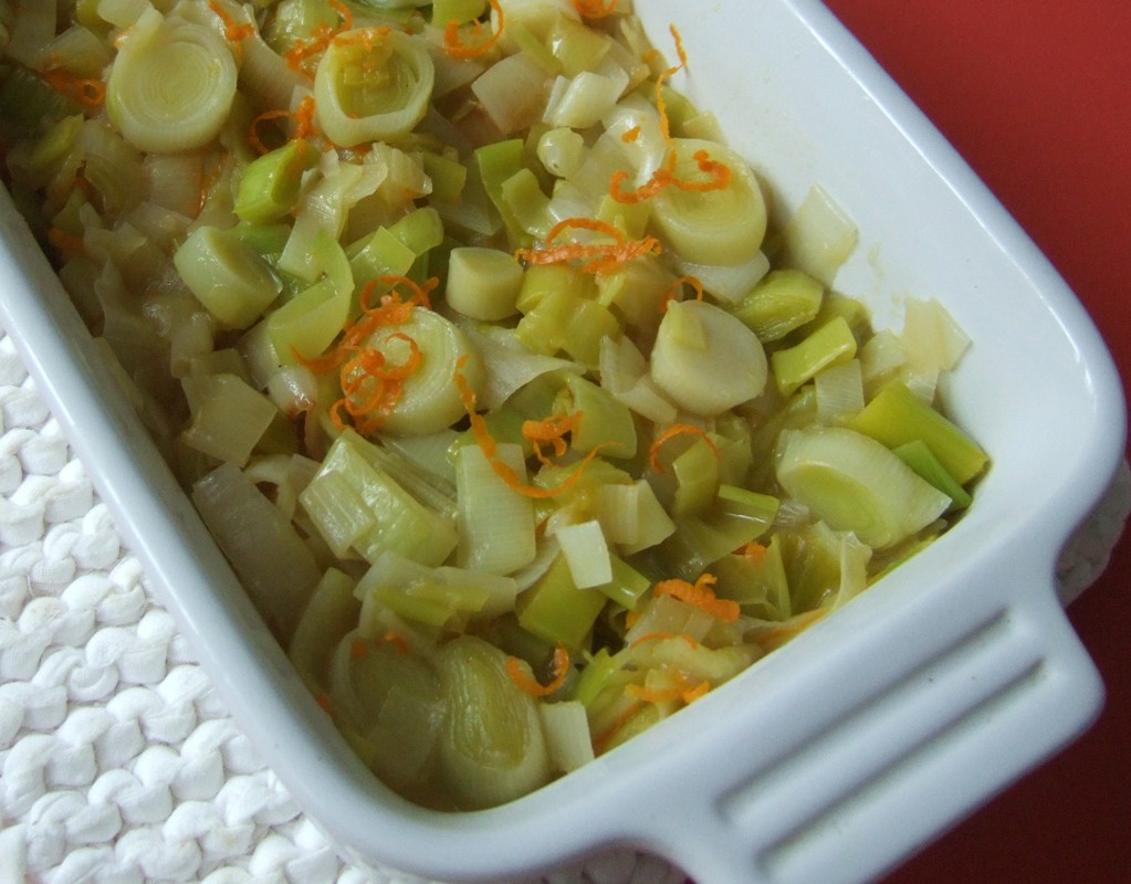 Braised leeks with orange