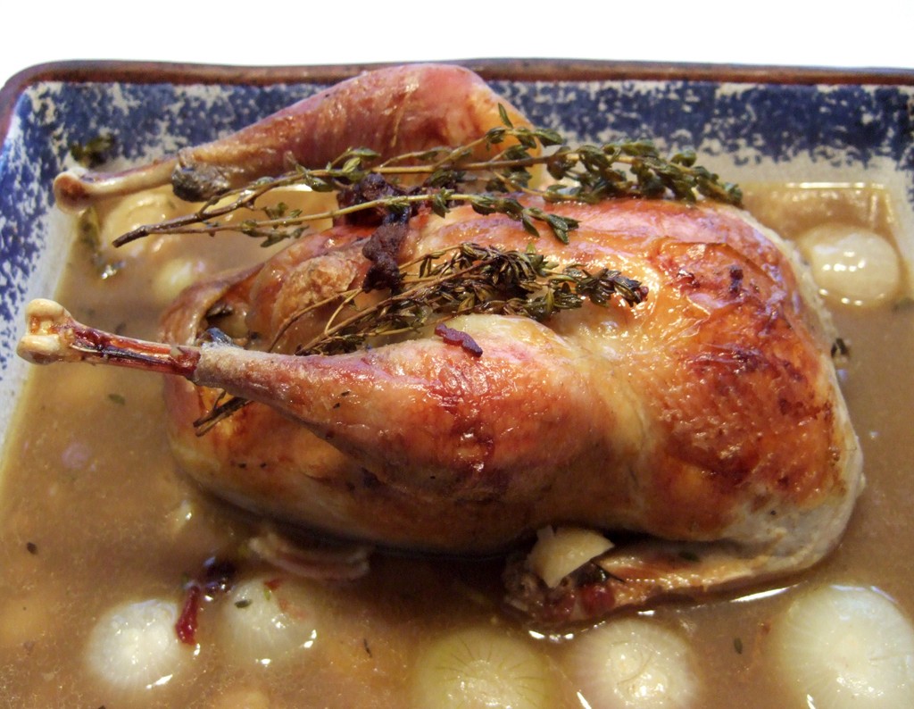 Pot roasted pheasant with chestnuts