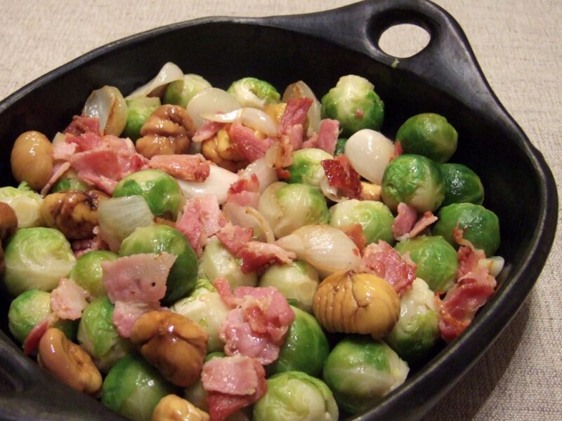 Brussels sprouts with bacon and chestnuts