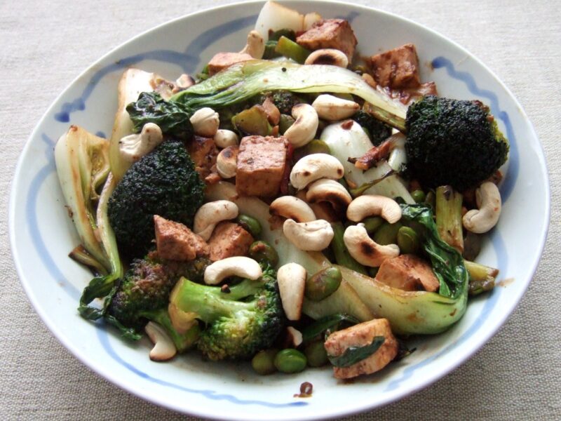 Chinese stir-fried vegetables with tofu