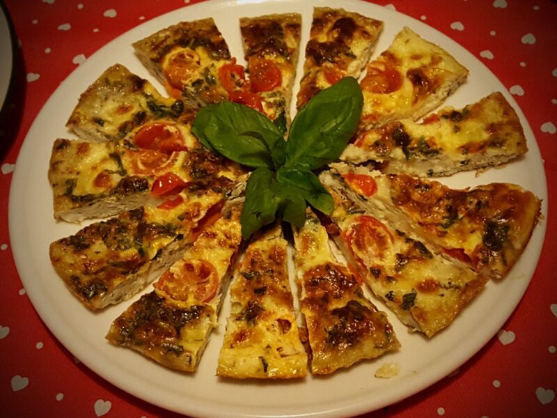 Mozzarella and tomato frittata