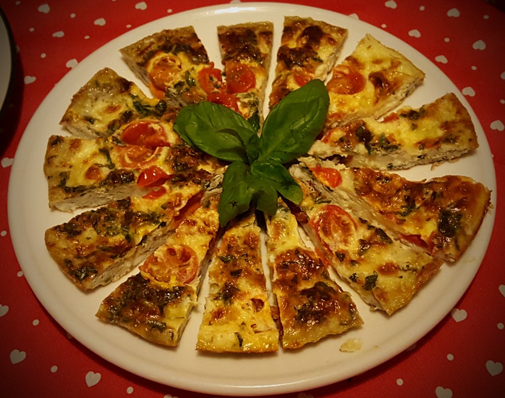 Mozzarella and tomato frittata