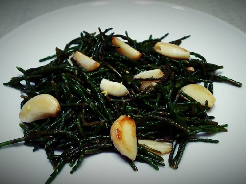 Samphire with lemon and garlic