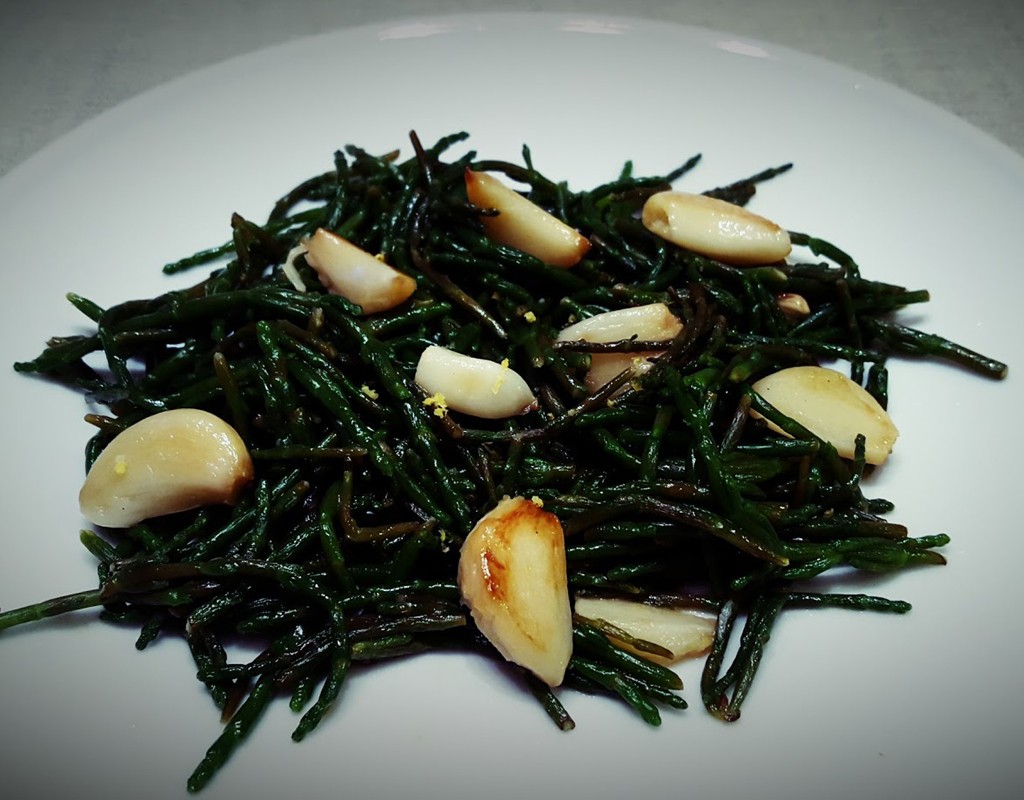 Samphire with lemon and garlic