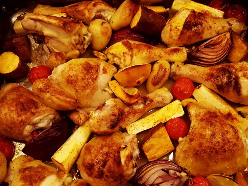 Spiced chicken bake