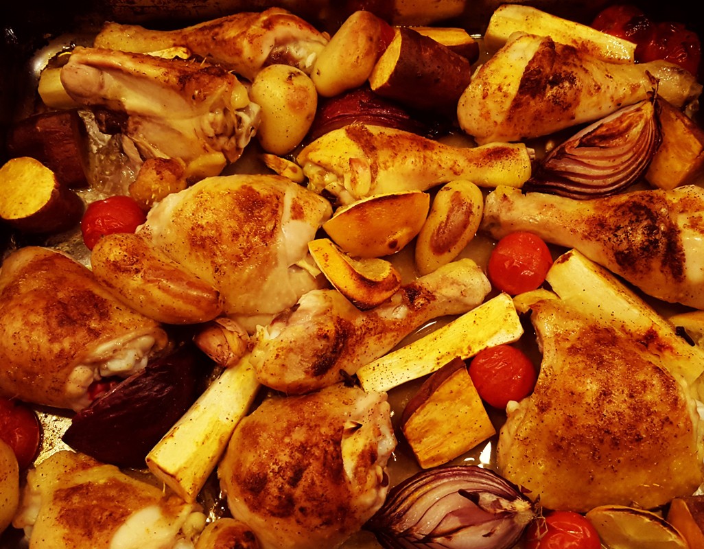 Spiced chicken bake