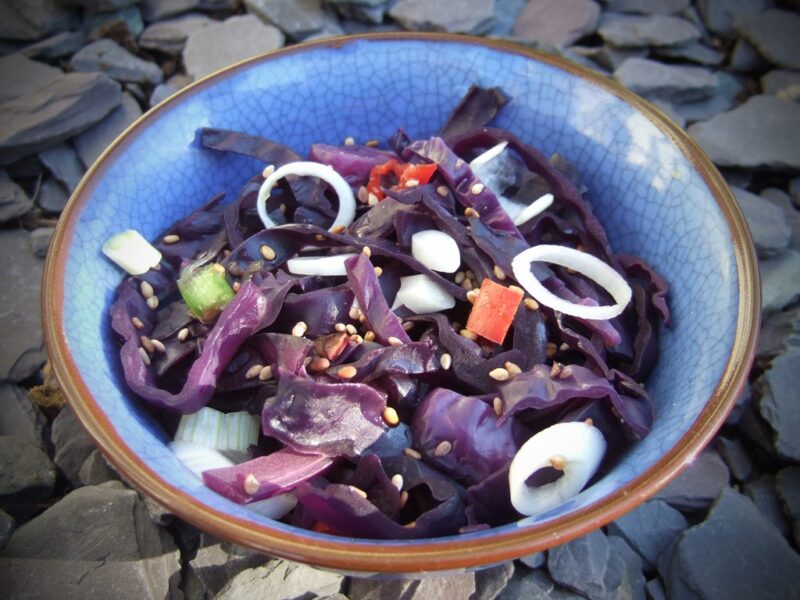 Chinese-style braised red cabbage