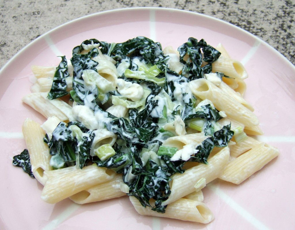 Creamy pasta with cavolo nero