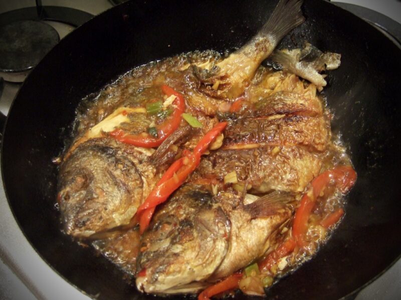 Sichuan-style sea bream