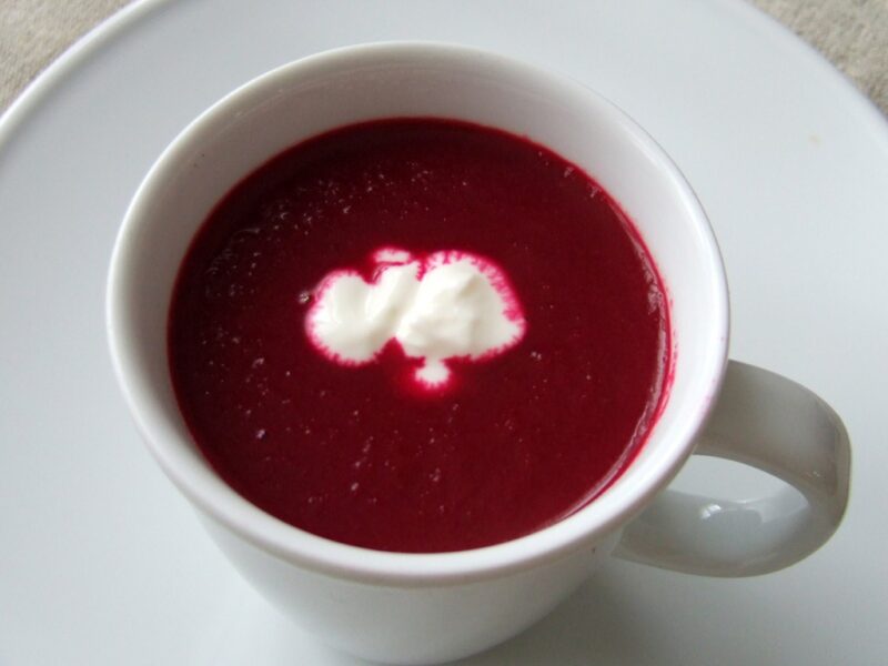 Beetroot and apple soup