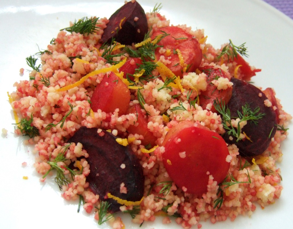 Couscous with roasted beetroot and carrot