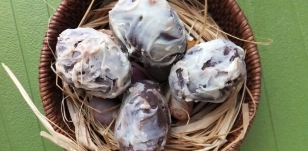 Homemade chocolate Easter eggs