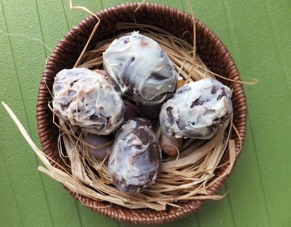 Homemade chocolate Easter eggs