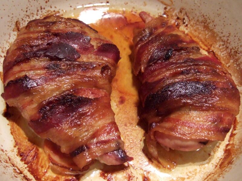 Pheasant breast wrapped in bacon