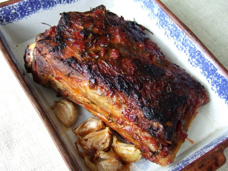 Roast lamb with chilli jam