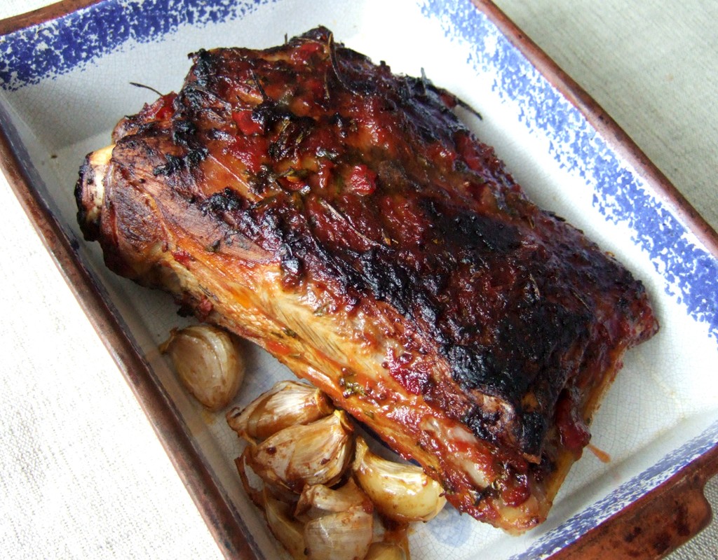 Roast lamb with chilli jam