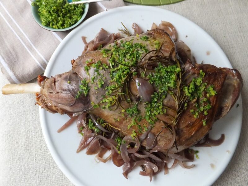 Roast lamb with gremolata