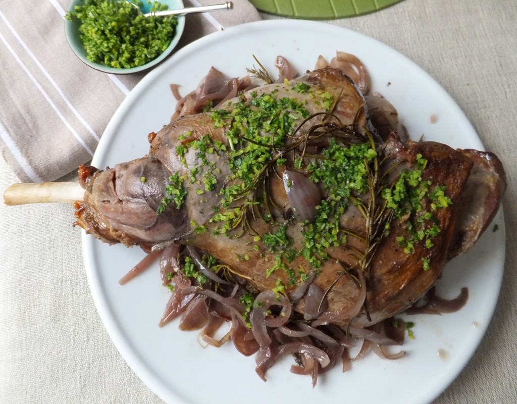 Roast lamb with gremolata