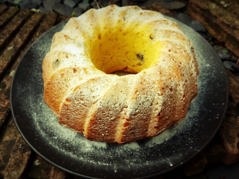 Lemon and blueberry bundt cake